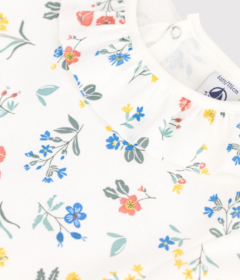 T-shirt a maniche corte in cotone bambina bianco/multicolore