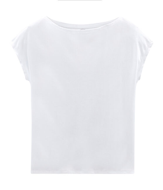 T-shirt manica corta in cotone Sea Island donna bianco ECUME