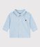 Camicia a maniche lunghe in cotone a righe neonato blu/bianco