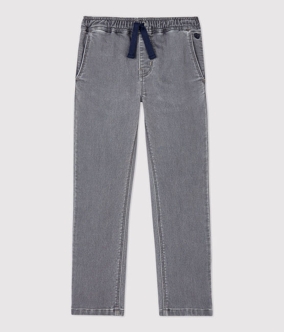 Pantalone regular bambino in denim grigio GRIS