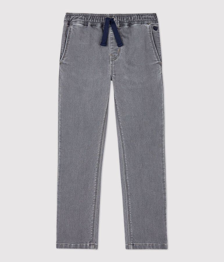 Pantalone regular bambino in denim grigio