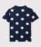 T-shirt  maniche corte in cotone bambino blu MEDIEVAL/bianco MARSHMALLOW