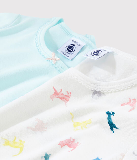 Confezione da 2 t-shirt manica corta gatti colorati bambina variante 1