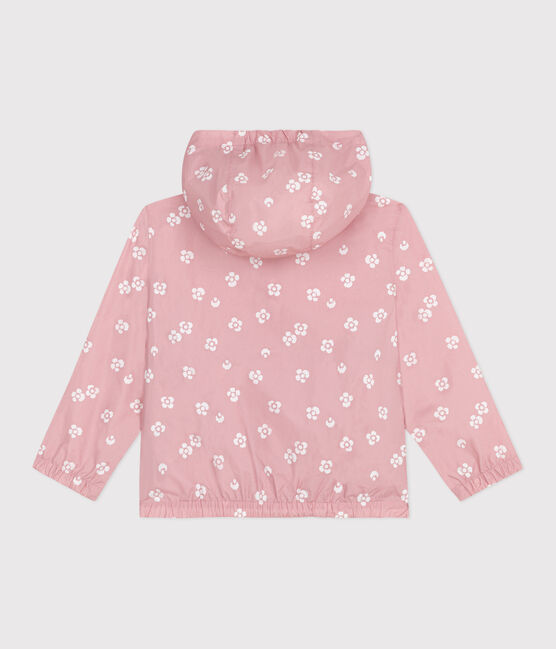 Giacca a vento a fiori bambina rosa CHARME/bianco MARSHMALLOW