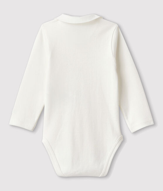 Body bebè con colletto in cotone biologico bianco MARSHMALLOW