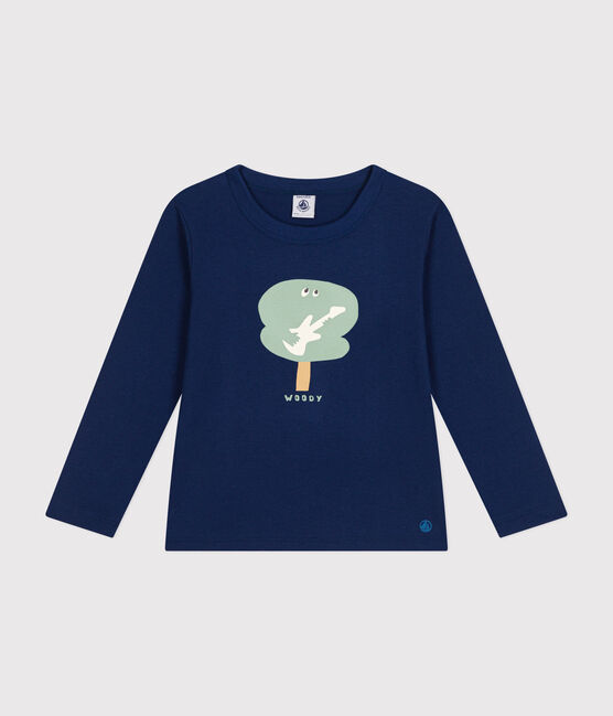 T-shirt a maniche lunghe in jersey sottile bambino blu MEDIEVAL