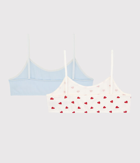 Confezione da 2 brassières cuore rosso ragazza in cotone biologico e elastan variante 1