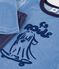 Pigiama in ciniglia tinta unita con motivo bambino blu/blu