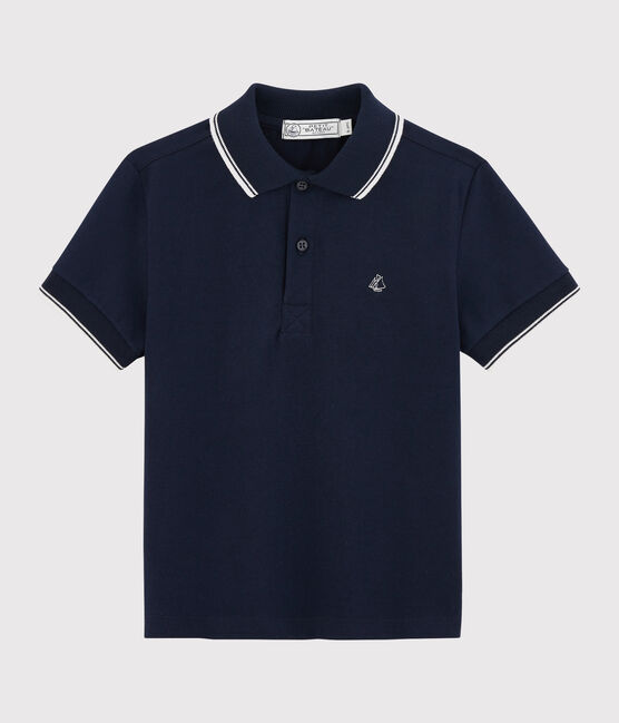 Polo manica corta bambino blu SMOKING
