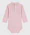 Body a dolcevita in cotone tinta unita neonato rosa JOLI