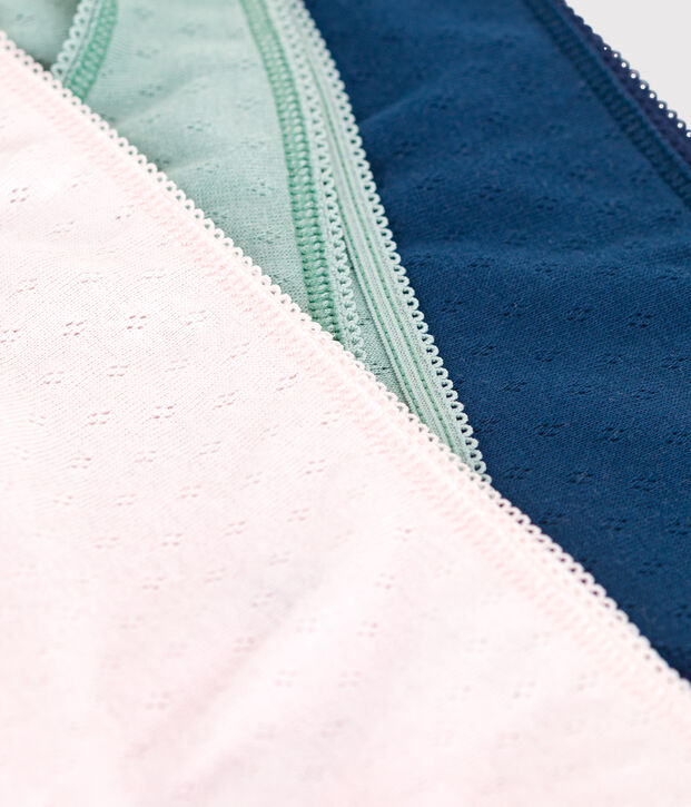 Set da 3 slip in cotone tinta unita donna multicolore