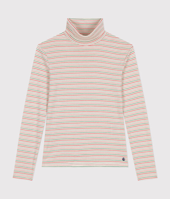 T-shirt donna L'Iconique in cotone con collo a lupetto bianco AVALANCHE/ MULTICO
