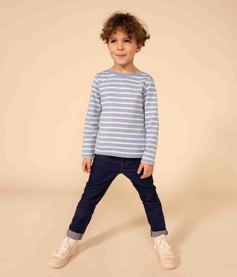Marini&egrave;re iconica in cotone bambino unisex blu/beige