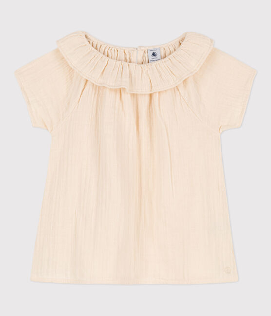 Blusa in garza di cotone bambina ecru AVALANCHE