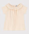 Blusa in garza di cotone bambina ecru AVALANCHE