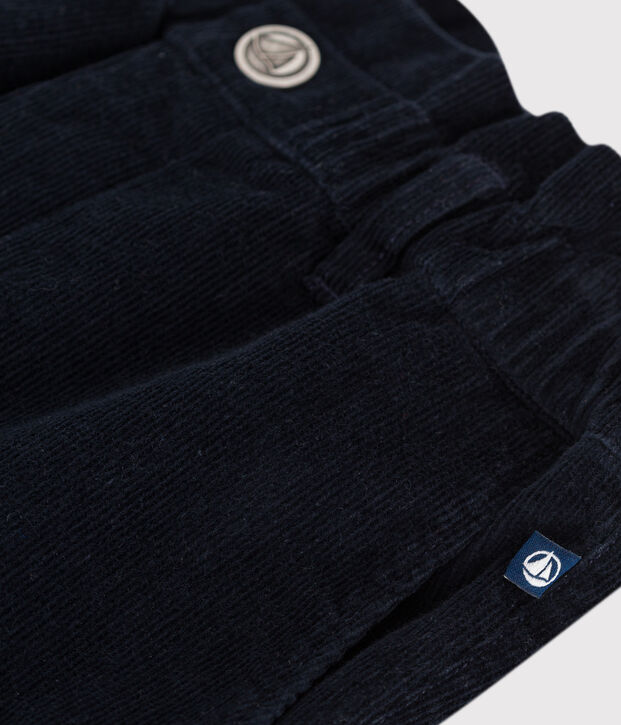 Pantaloni in velluto tinta unita bambina blu