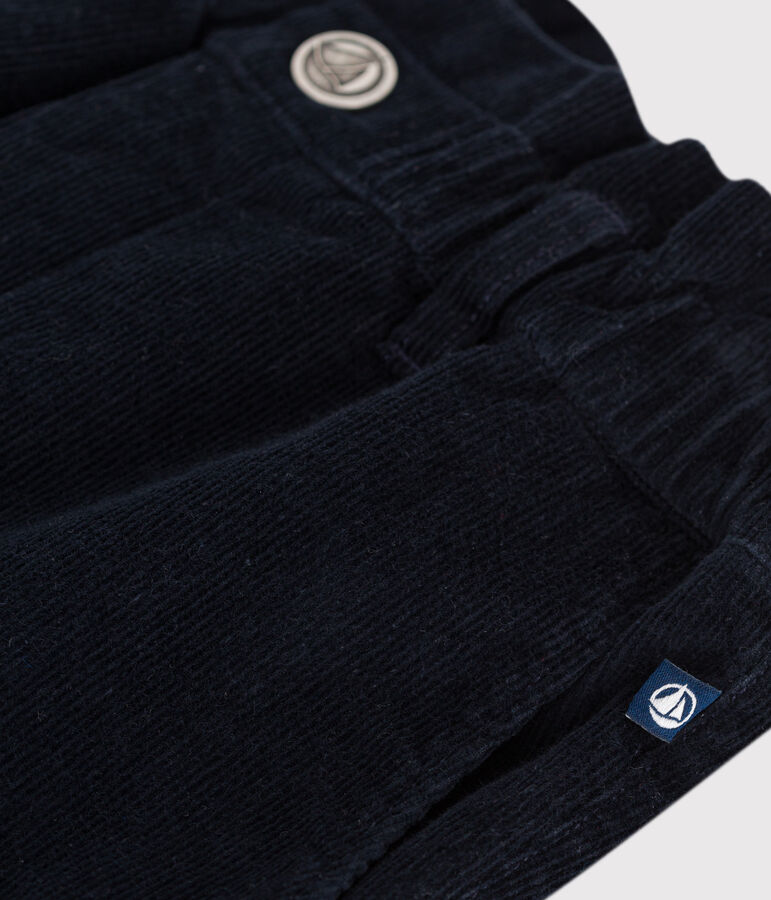 Pantaloni in velluto tinta unita bambina blu