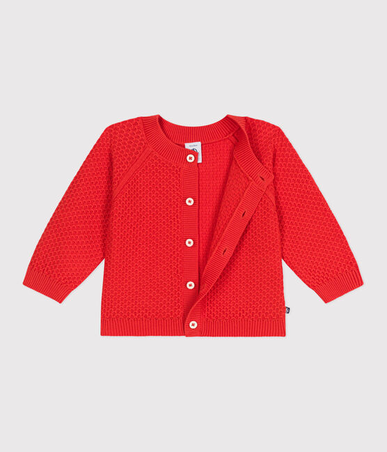 Cardigan in cotone a punto fantasia neonata SPICY