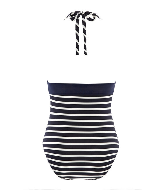 Costume intero donna blu ABYSSE/bianco MARSHMALLOW