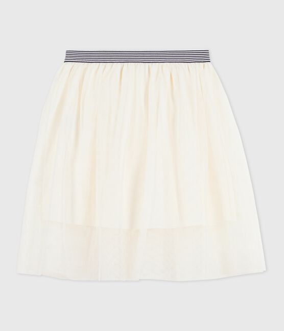 Gonna in tulle tinta unita con paillettes bambina ecru MILK