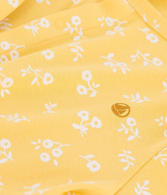 Cardigan stampa in cotone bambina giallo ORGE/bianco MARSHMALLOW