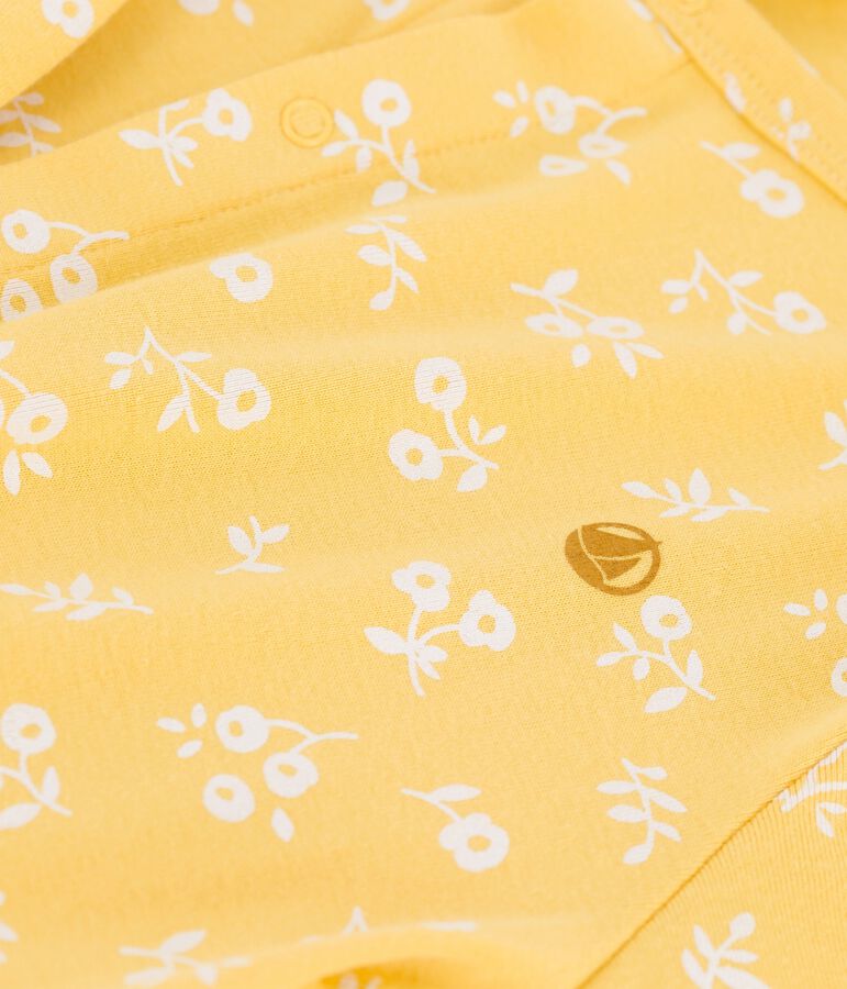 Cardigan stampa in cotone bambina giallo/bianco