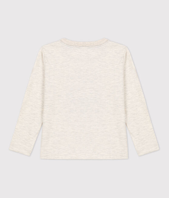 T-shirt bambino a maniche lunghe in cotone beige MONTELIMAR CHINE