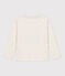 T-shirt bambino a maniche lunghe in cotone beige MONTELIMAR CHINE
