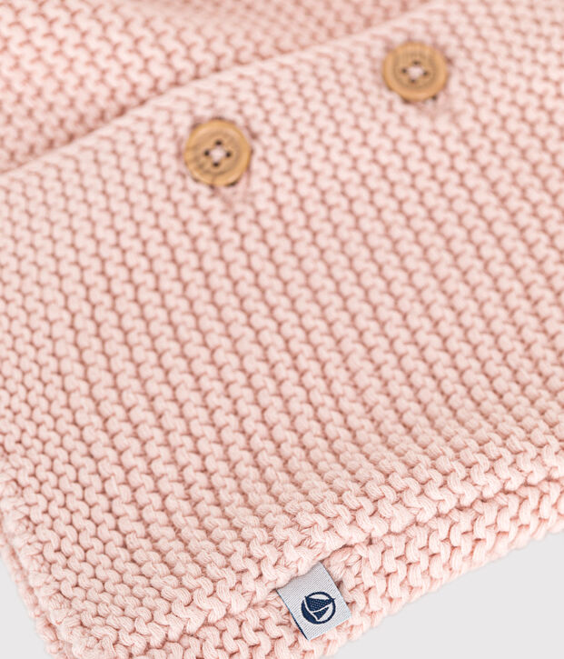 Cardigan in tricot a punto legaccio per beb&egrave; rosa