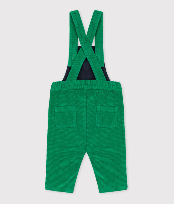 Salopette lunga bebè in velluto a coste grosse MATCHA