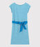 Abito in lino a righe Donna blu MYKONOS/bianco MARSHMALLOW
