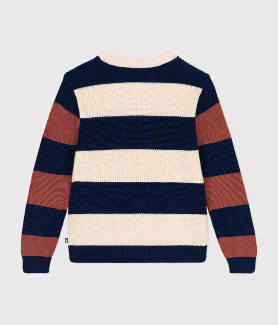 Maglione in cotone rigato da donna bianco AVALANCHE/ MULTICO