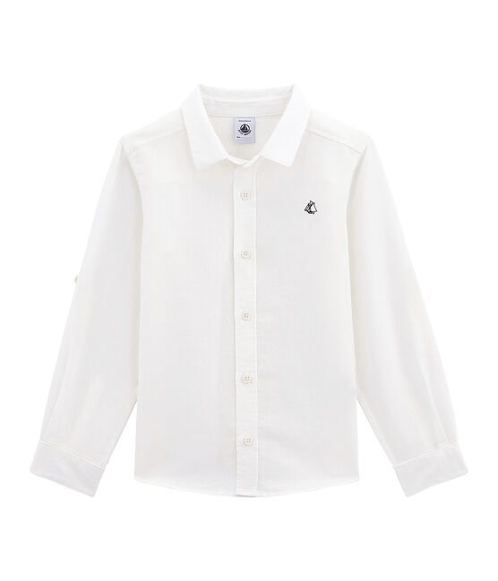 Camicia in lino/cotone bambino bianco LAIT