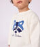 T-shirt a maniche lunghe in cotone tinta unita con motivo neonato MILK