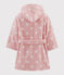 Accappatoio cuore bambina in spugna rosa CHARME/bianco MARSHMALLOW