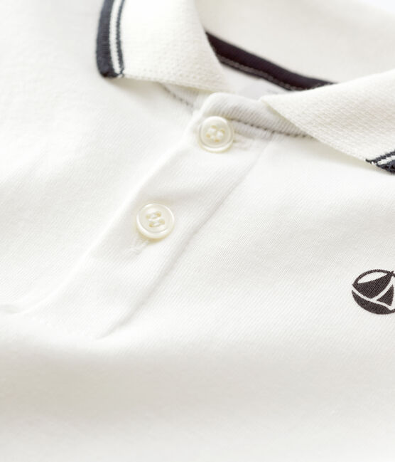 Tutina corta bebè in cotone bianco MARSHMALLOW