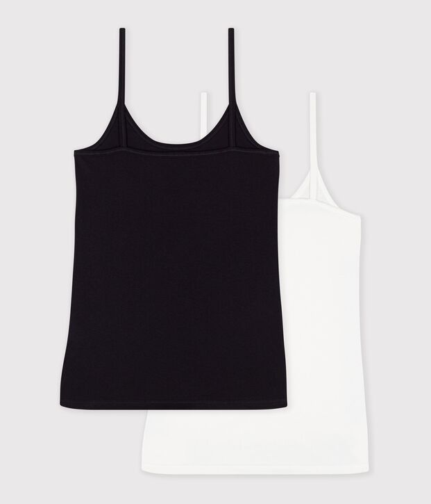 Set di canottiere da donna in cotone leggero tinta unita multicolore
