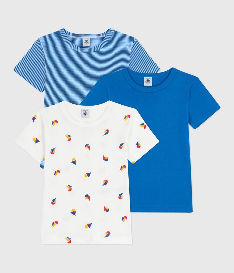 Set di T-shirt a maniche corte in cotone con stampa bambino multicolore