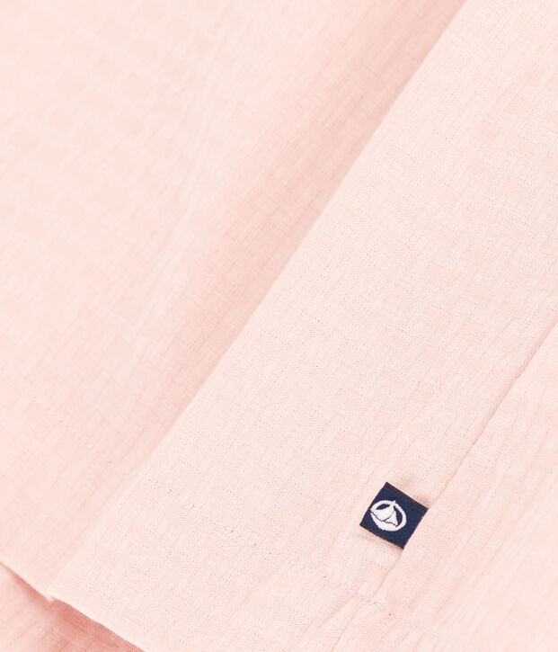 Abito bambina senza maniche in cotone lavorato rosa