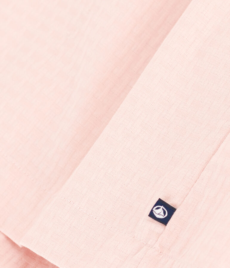 Abito bambina senza maniche in cotone lavorato rosa