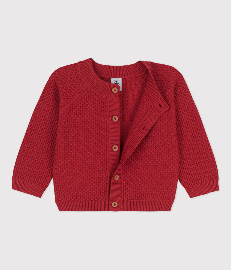 Cardigan in maglia di cotone per neonati rosso