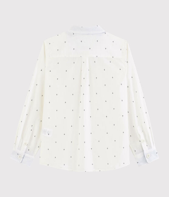 Camicia a manica lunga in popeline bambino bianco MARSHMALLOW/blu SMOKING