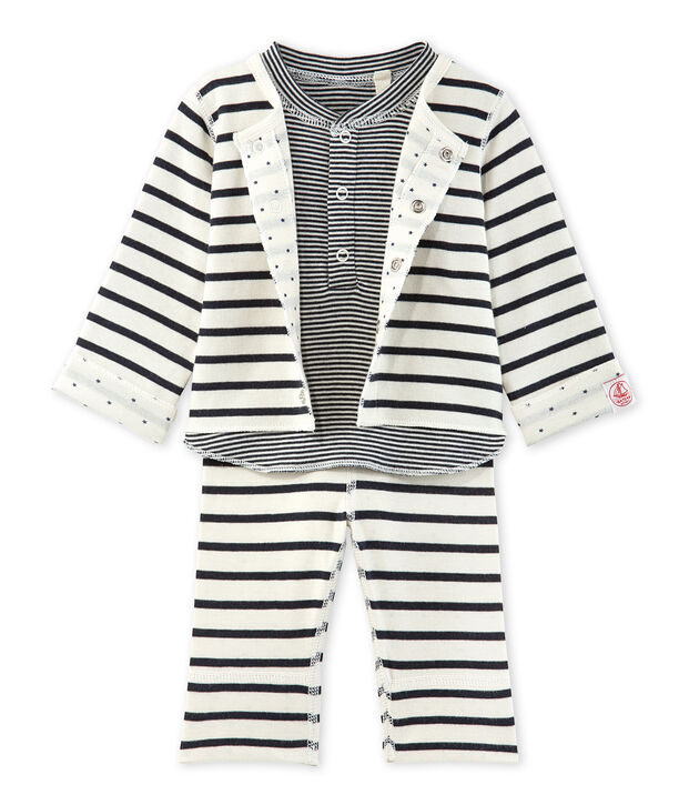 Ensemble b&eacute;b&eacute; 3 pi&egrave;ces r&eacute;versible bianco/blu