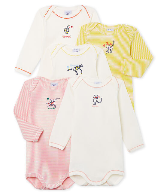 Confezione da 5 body a manica lunga bebè bambina variante 1