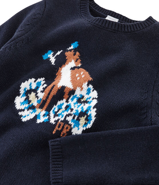 Pull bambina blu SMOKING/bianco MULTICO
