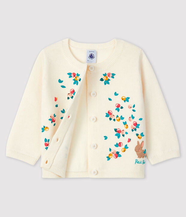 Cardigan a maniche lunghe beb&egrave; femmina bianco
