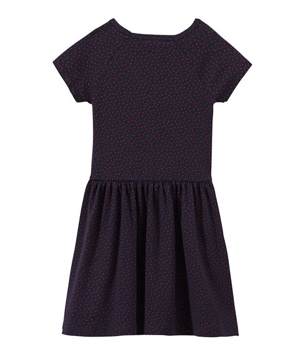 Abito bambina a pois blu/rosso