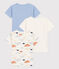 Set di 3 t-shirt bambino a maniche corte in cotone con nuvolette variante 1