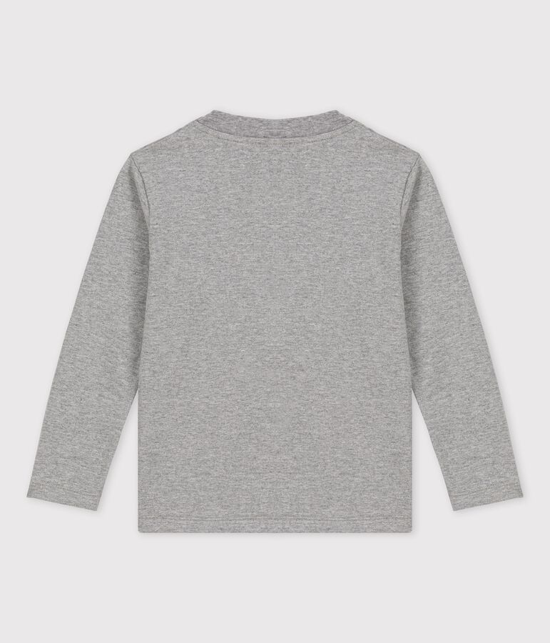 T-shirt bambino a maniche lunghe in cotone grigio