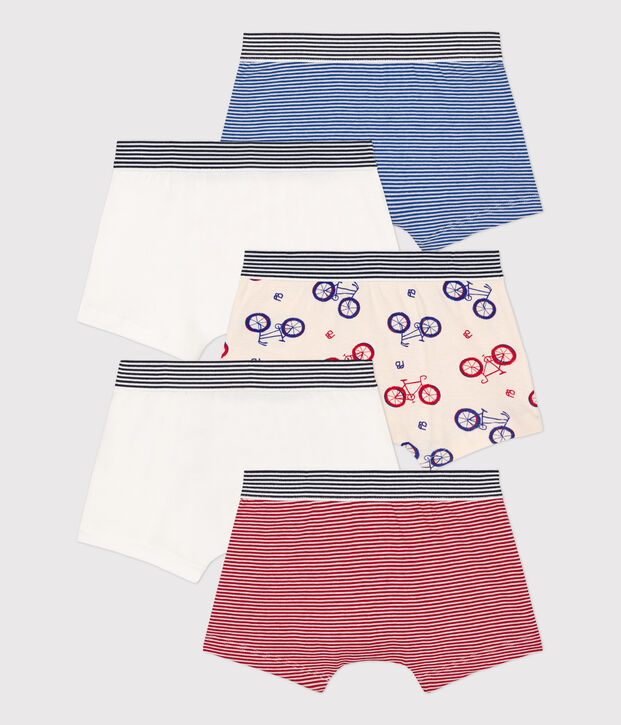 Confezione da 5 boxer motivo bici bambino in cotone multicolore